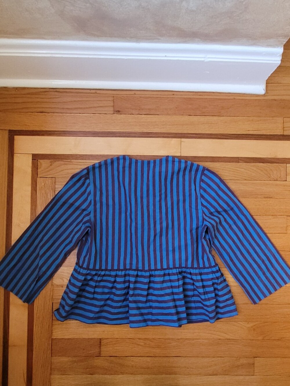 GANNI STRIPED PEPLUM BLOUSE - Picture 6 of 7